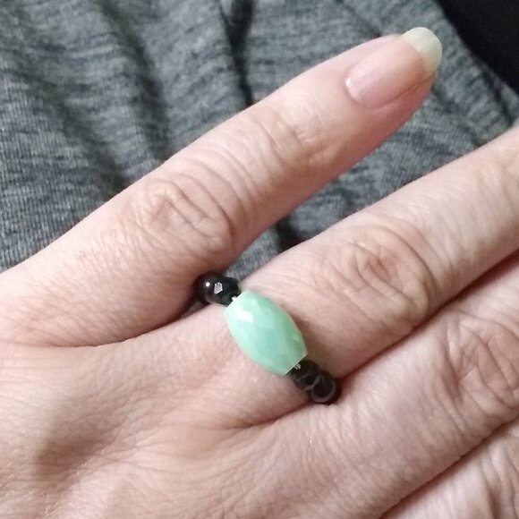 🍂🍁🍃 3/$25!!! Faceted Mint Green Crystal + Stone Beads - Size 7.75 - Picture 3 of 8